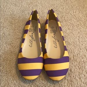 Purple & gold flats